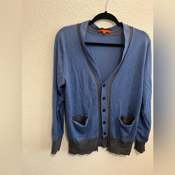 Blue Elle Homme Button Up Sweater - Picture 1 of 12